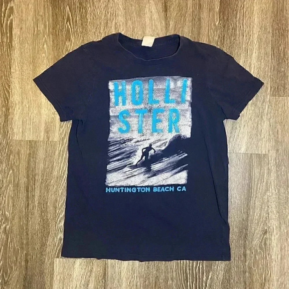 Mens Hollister Dark Blue Tshirt - M - Picture 1 of 5